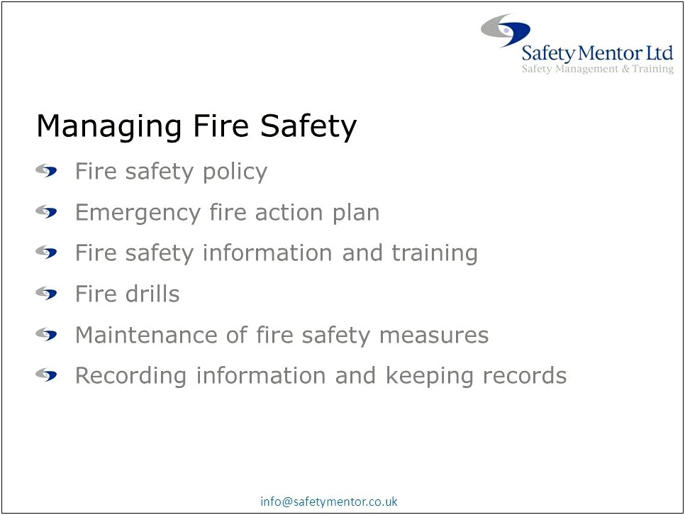 Emergency Fire Action Plan Template Scotland