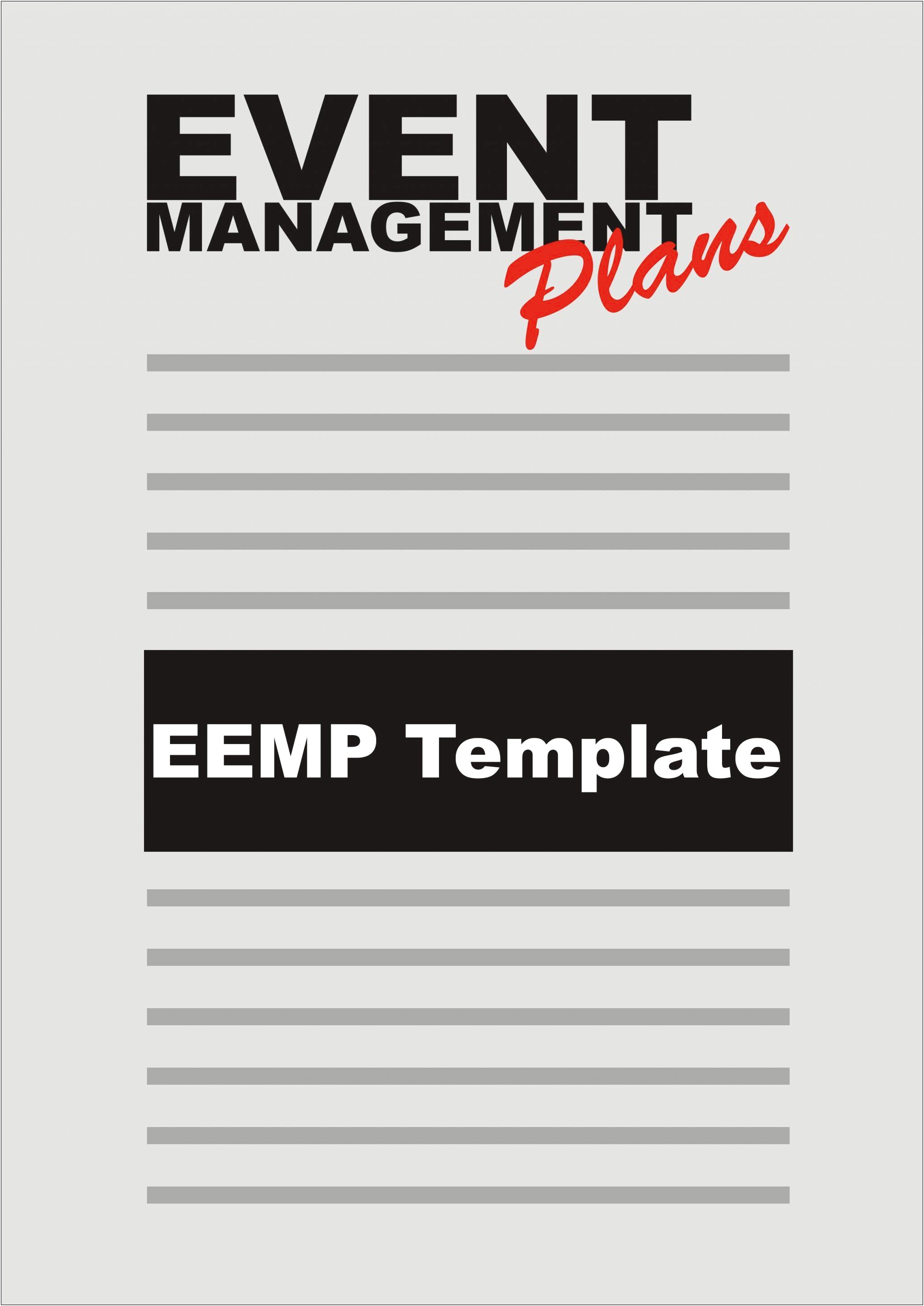 Emergency Medical Plan For Event Template