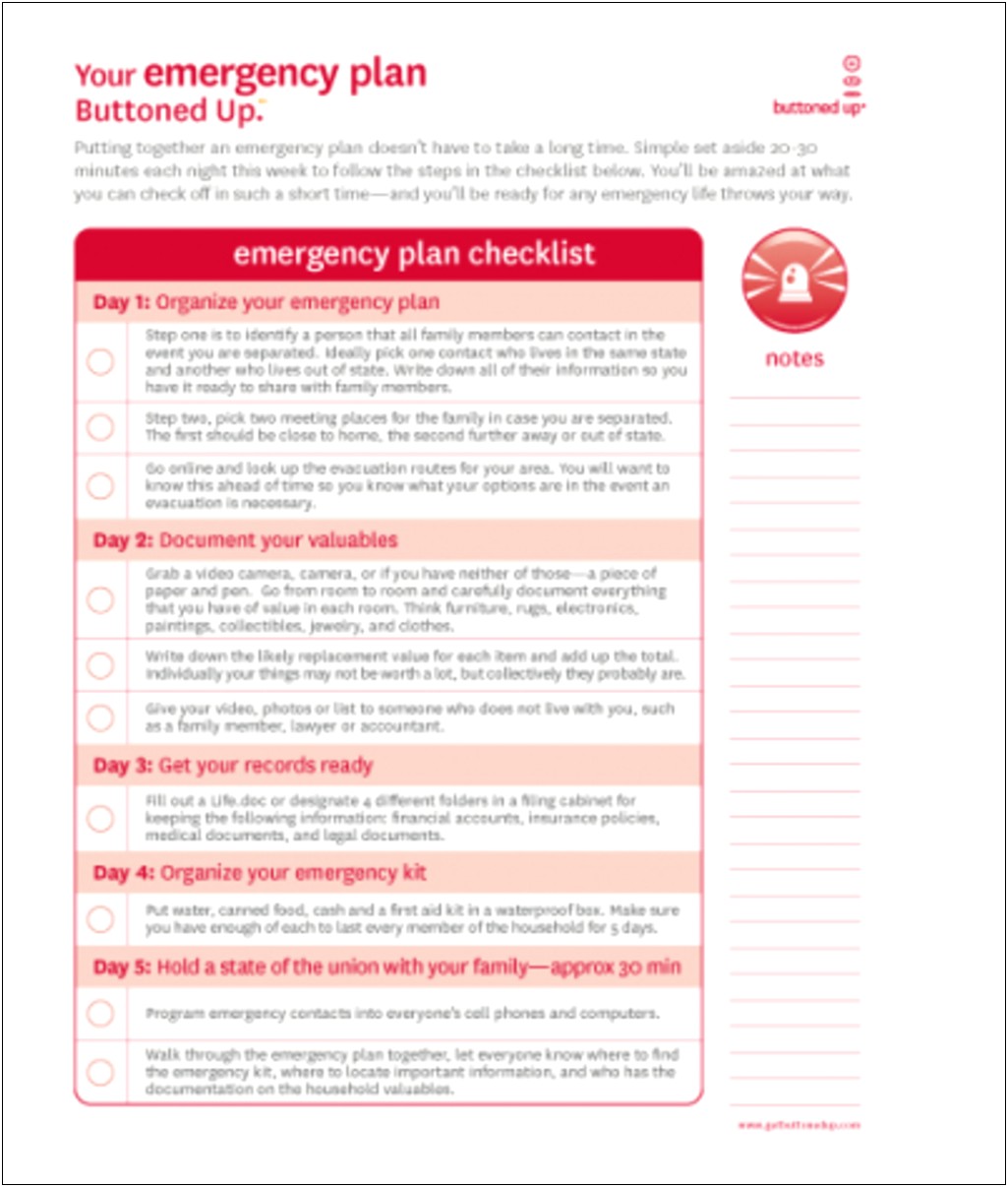 Emergenxcy Plan Template For Long Term Care