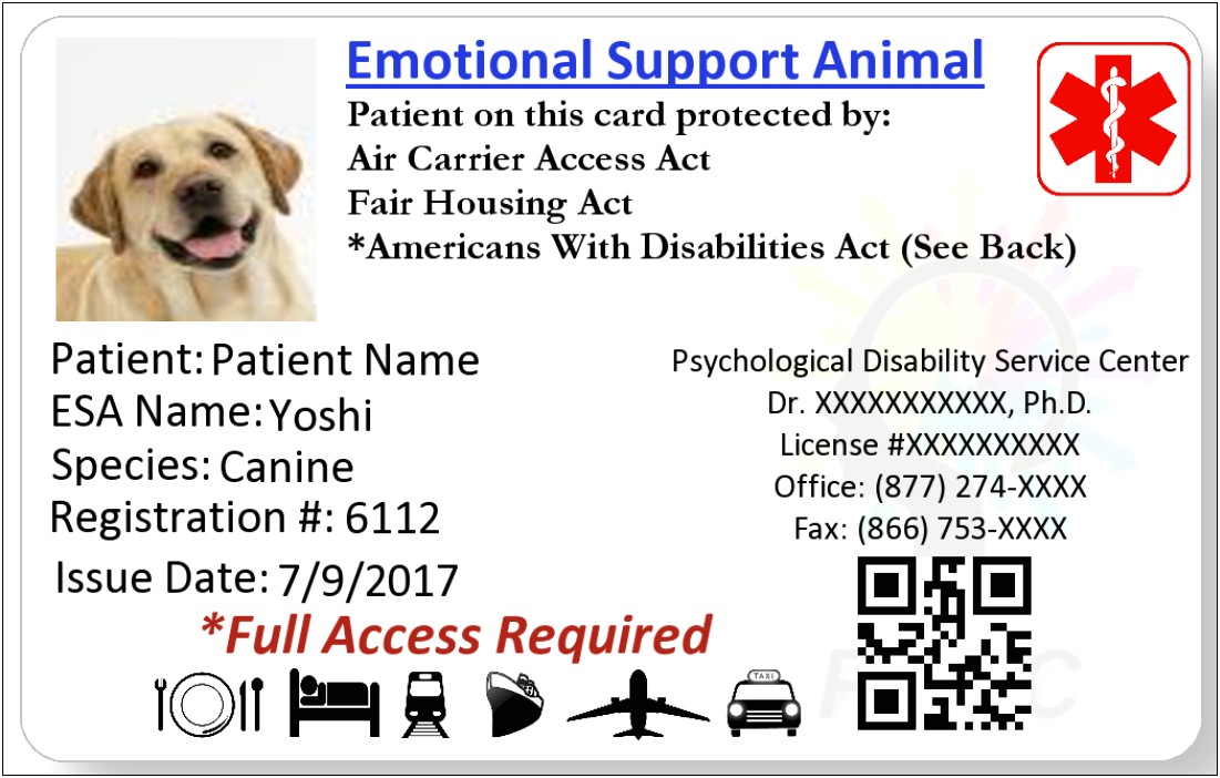 Emotional Support Dog Therapist Letter Template