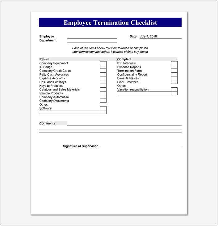 Employee Termination Report Template That You Can Download