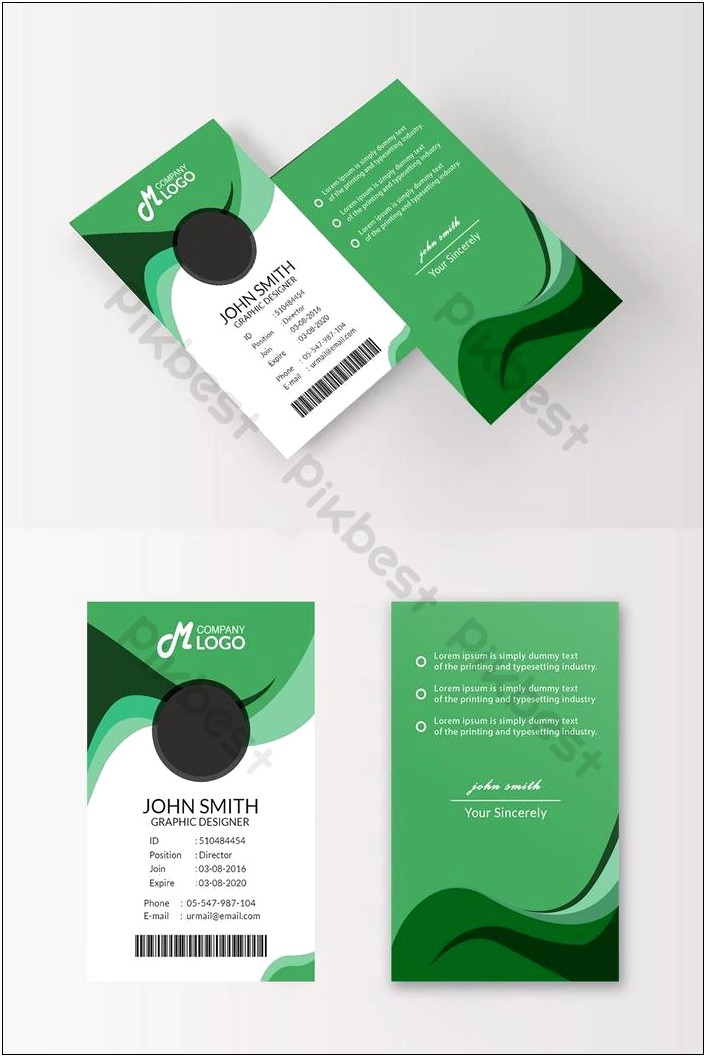 Employee Vertical Id Card Template Word