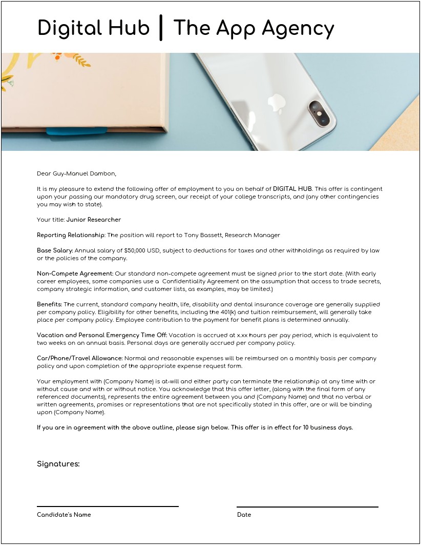 Employer Doesn T Offer Health Insurance Letter Template