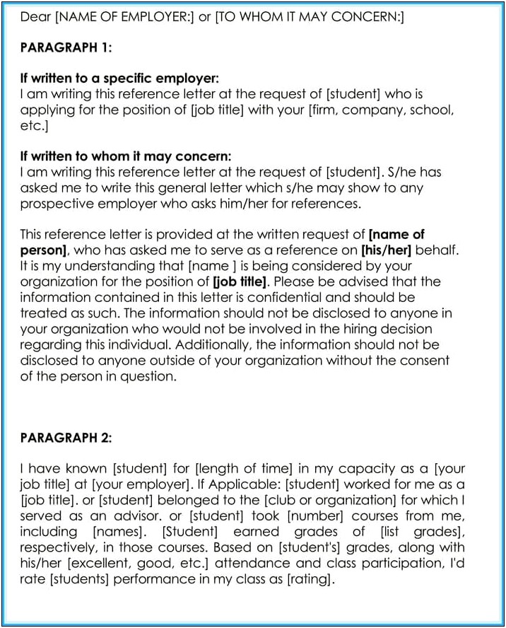 Employer Reference Letter Fo Employee Template