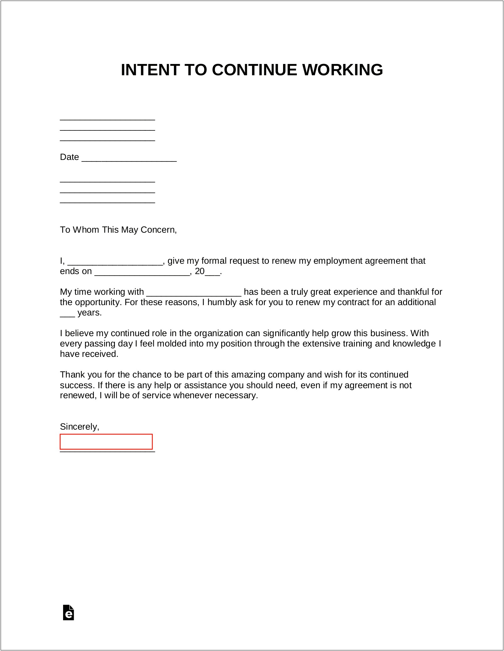Employer Return To Work Letter Template