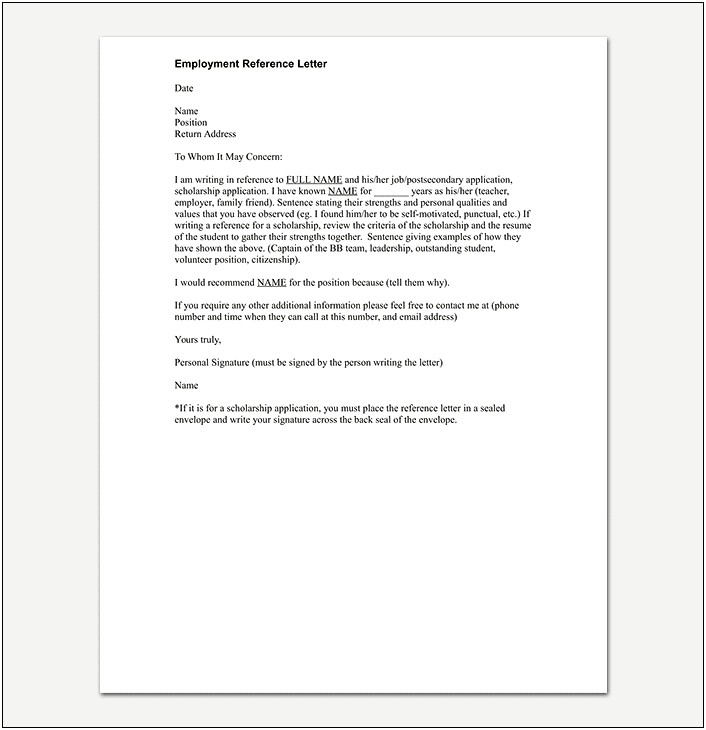 Employment Letter For Uk Visa Template