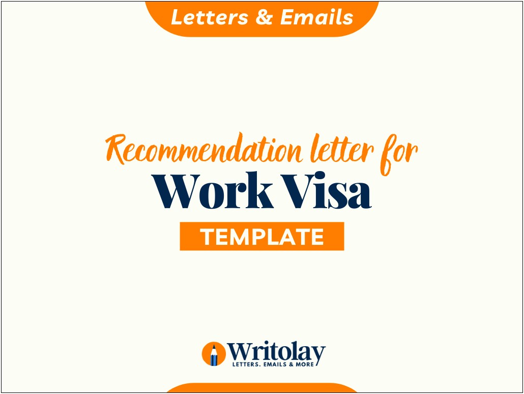 Employment Reference Letter For Visa Template