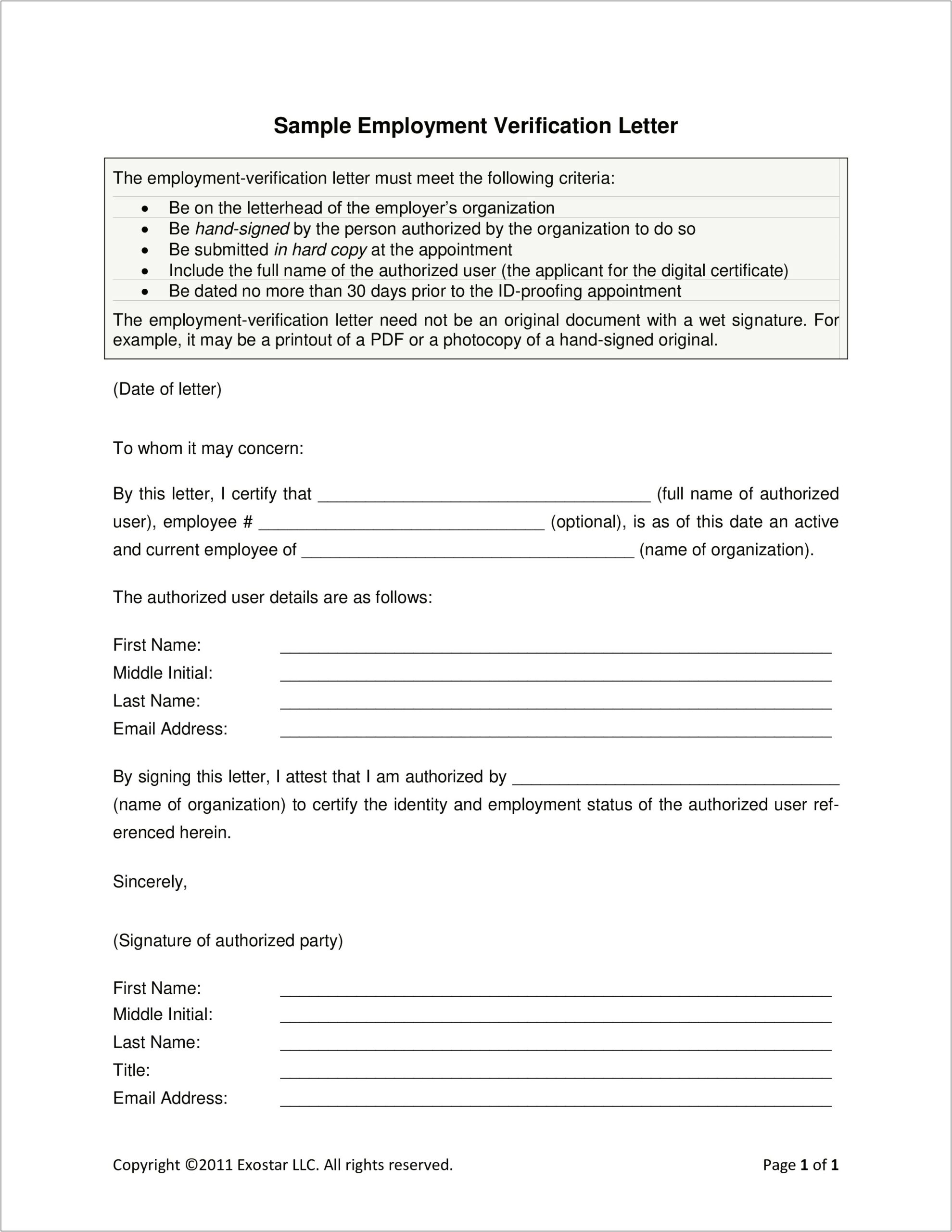 Employment Verification Letter Template Doc Openoffice