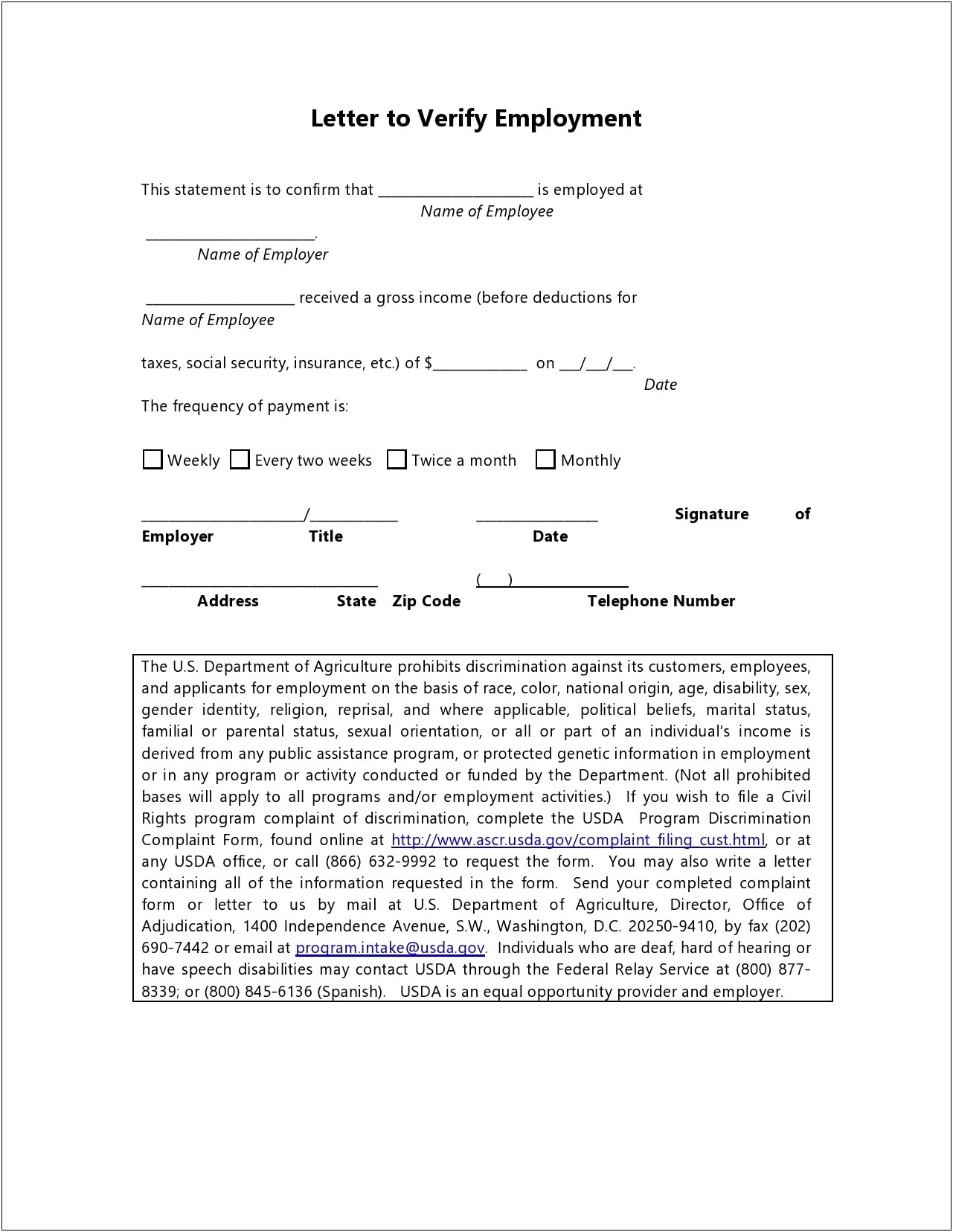 Employment Verification Letter Template For H1b Visa