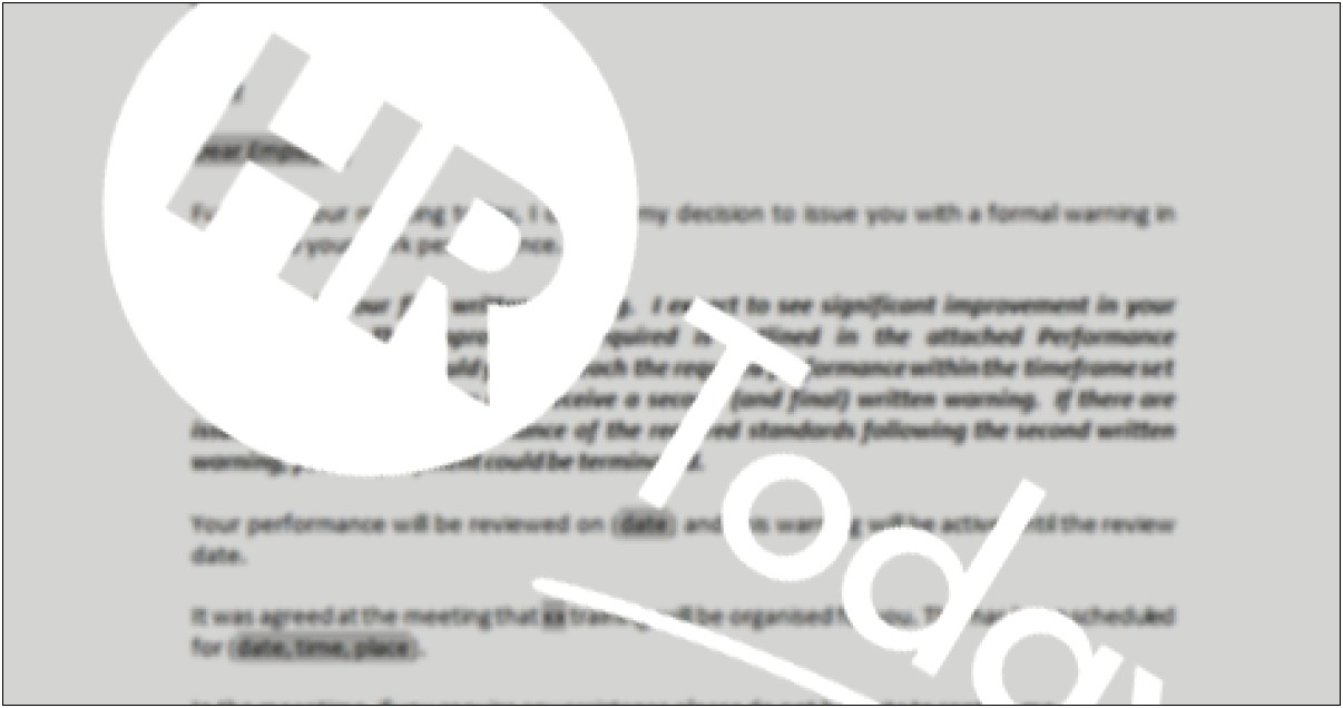 Employment Warning Letter Template New Zealand