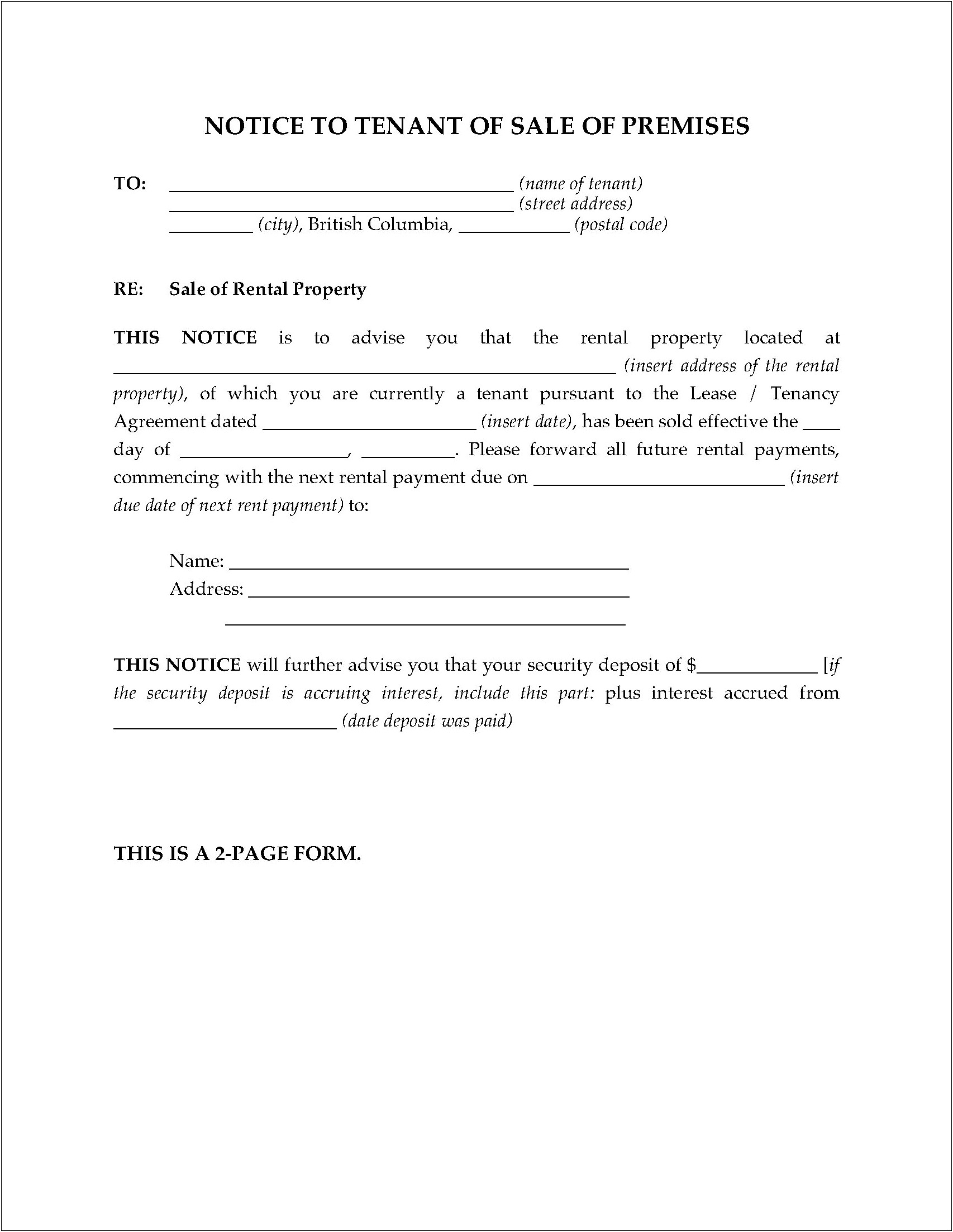 End Of Tenancy Template Letter Uk