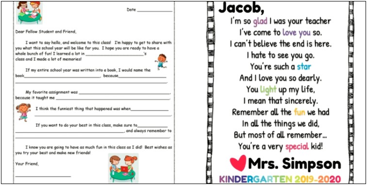 End Of The Year Letter To Students Templates