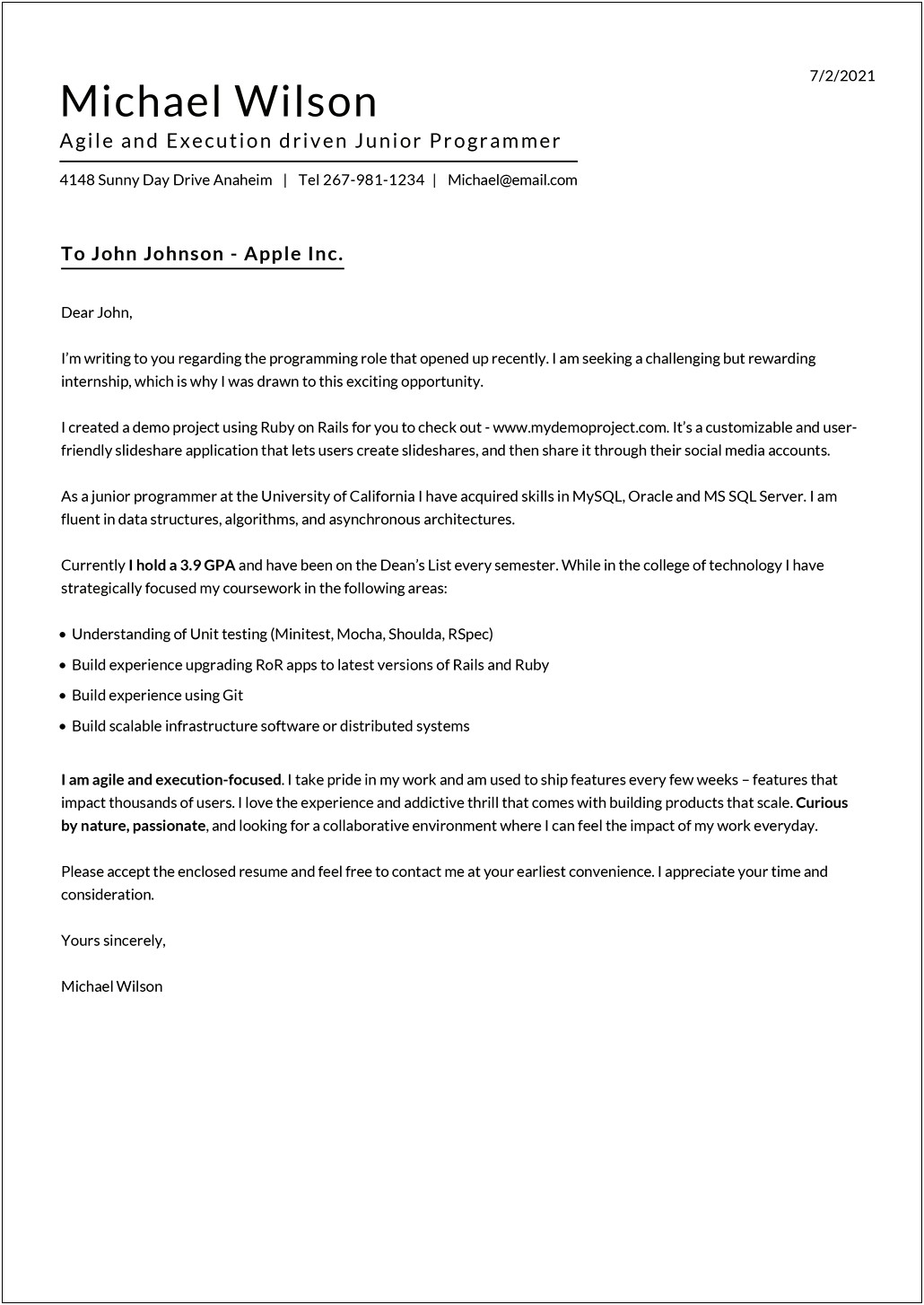 Entry Level Construction Manager Cover Letter Template