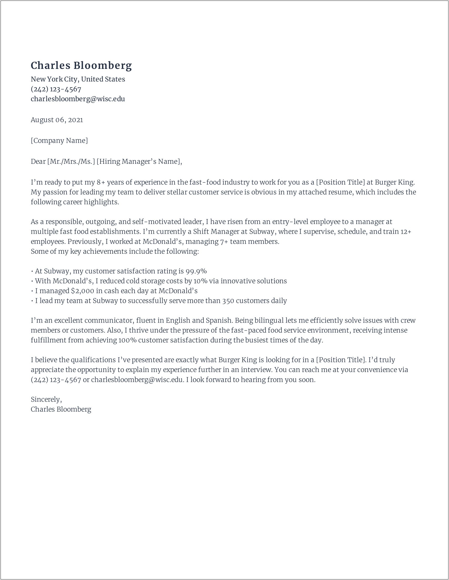 Entry Level Locomotive Engineer Trainee Cover Letter Template