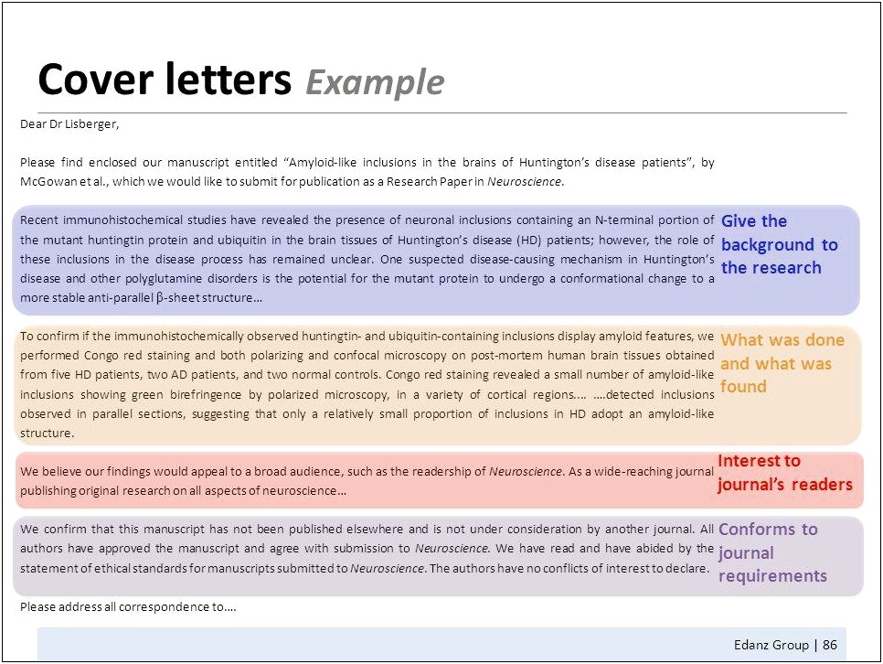 Epl Cover Letter Template For Publication