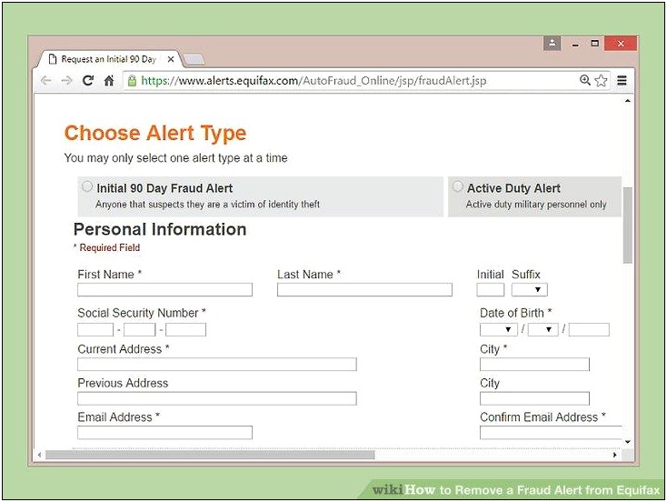 Equifax Remove Fraud Alert Template Letter