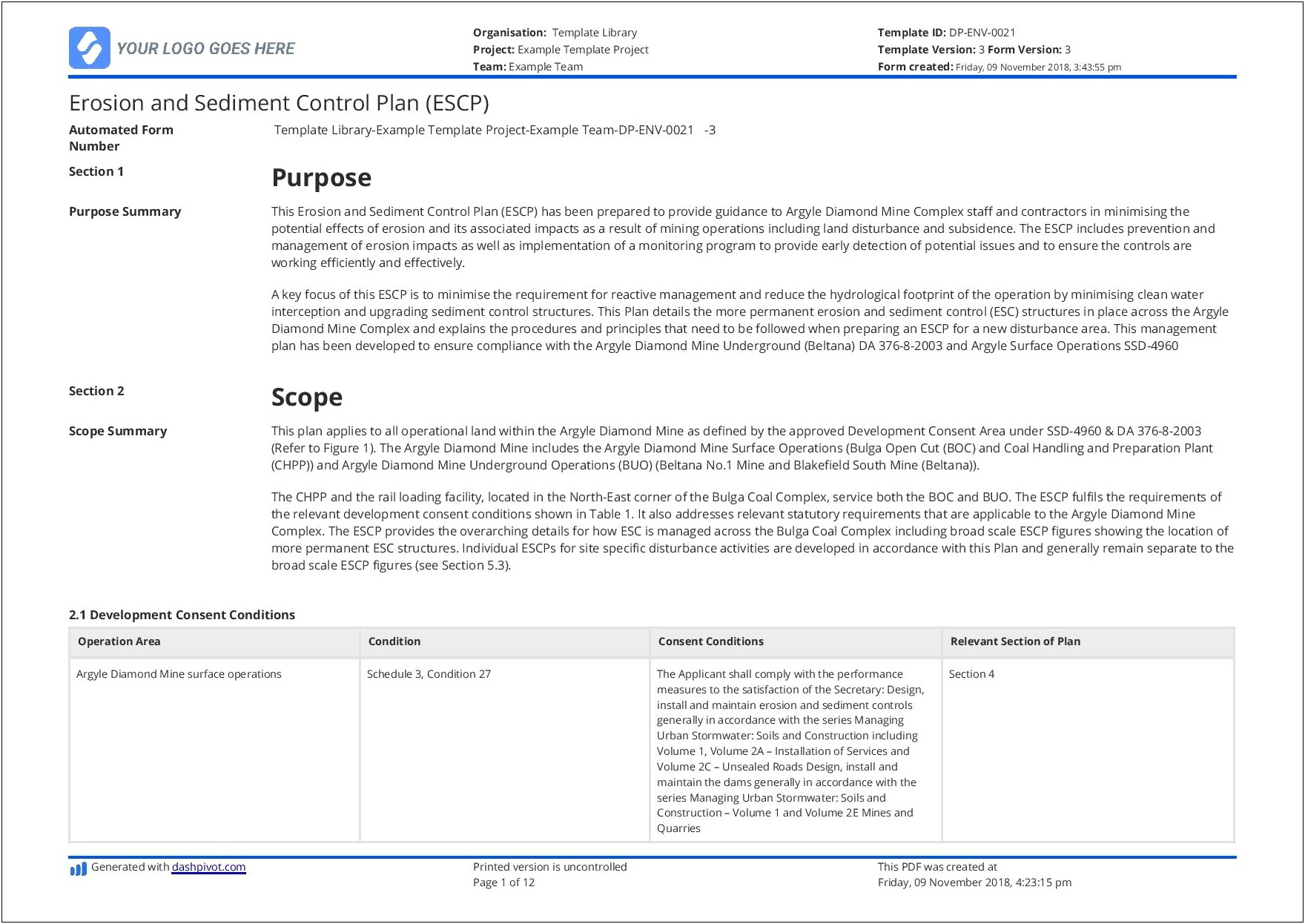 Erosion And Sediment Control Plan Template Nsw