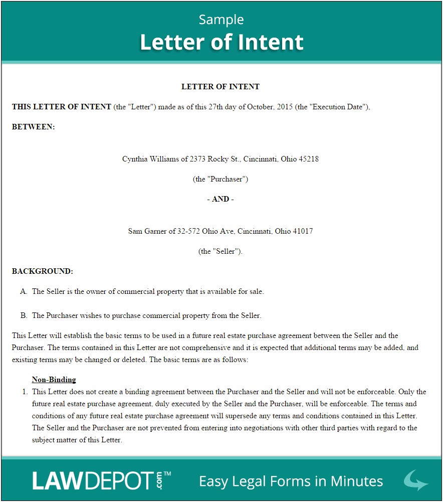 Estate Planning Letter Of Intent Template