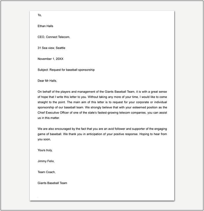 Event Sponsor Thank You Letter Template