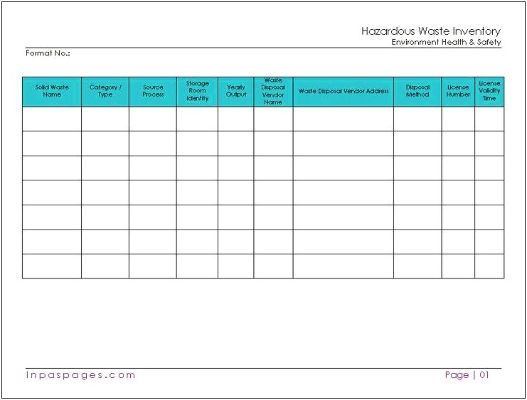 Event Waste Management Plan Template Doc