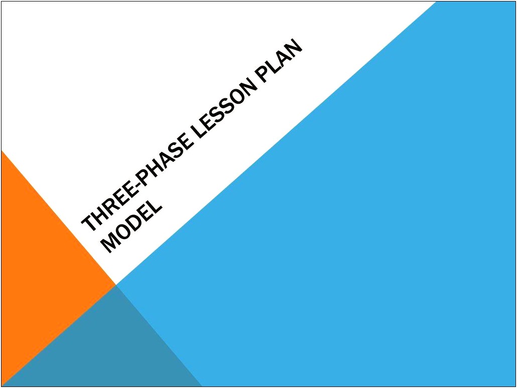 Example Of 3 Phase Lesson Plan Template