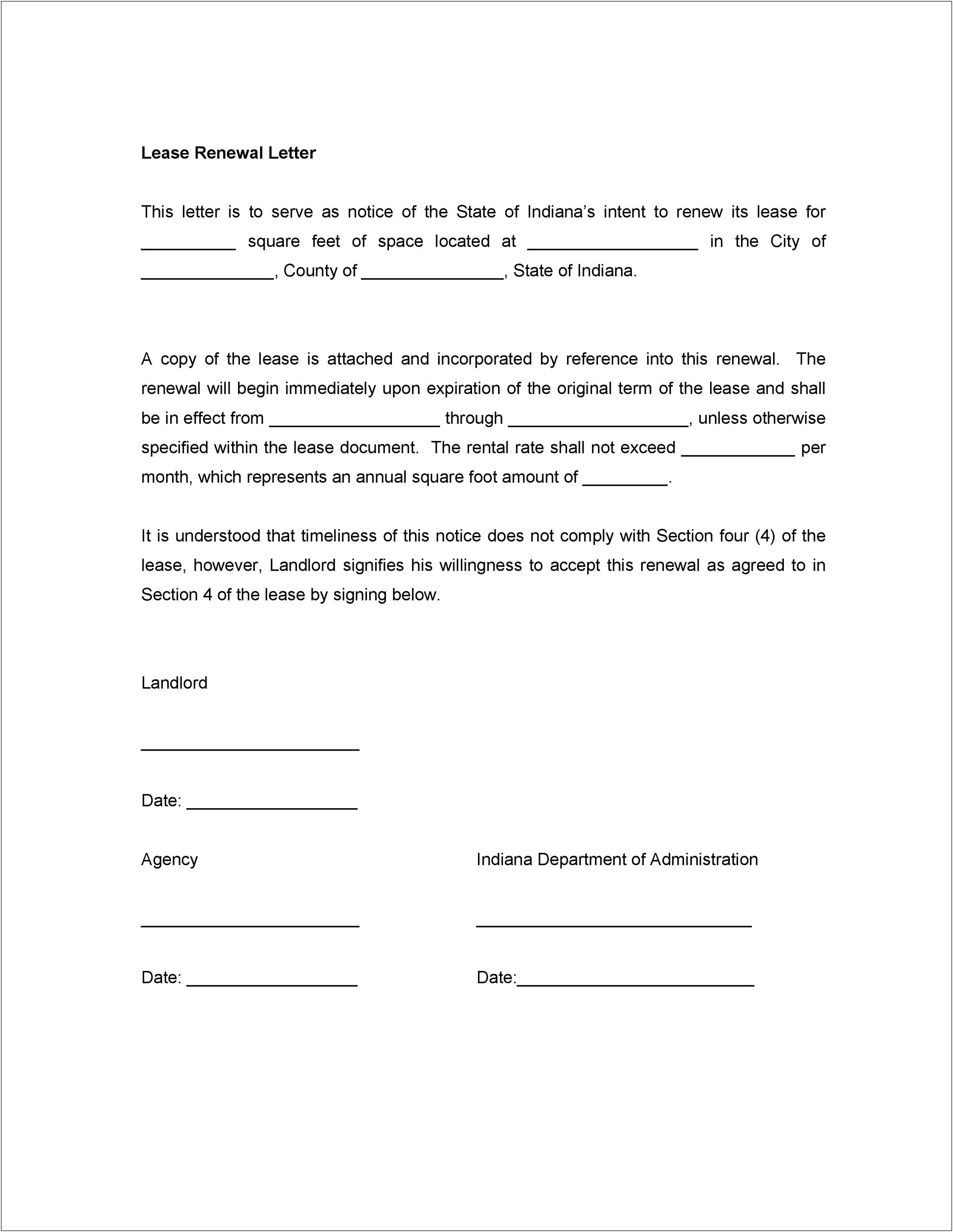 Example Template Of Letter Of Intent To Rent