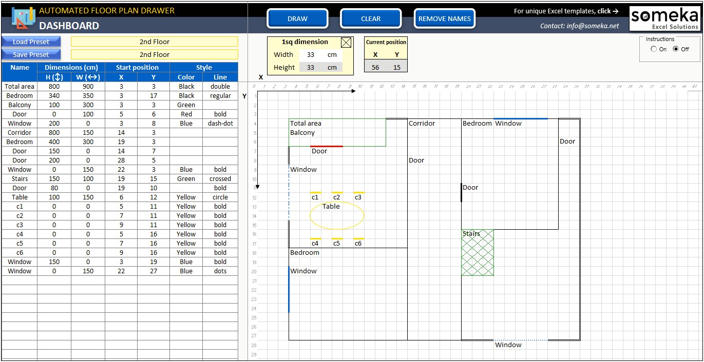 Excel Floor Plan Template Sprinter Van