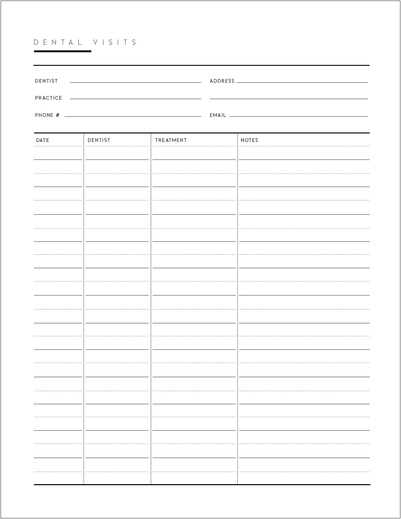 Excel Printable Treatment Plan Template S