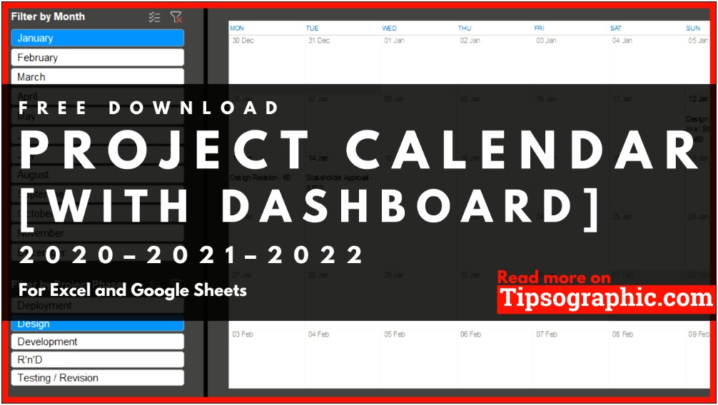 Excel Template Business Project Timeline Schedule Calendar Plan