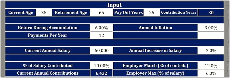 Excel Template For Annual Plan Review For 401k