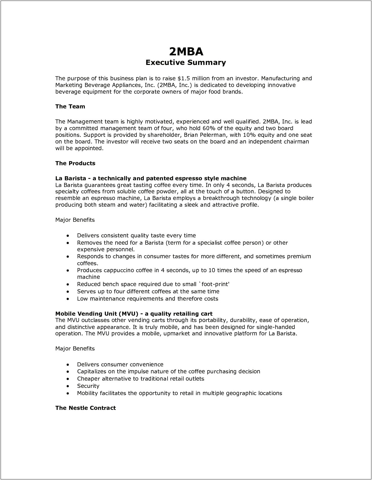 Executive Summary And Marketing Plan Template Doc