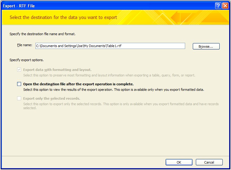 Export Access Data To Word Template