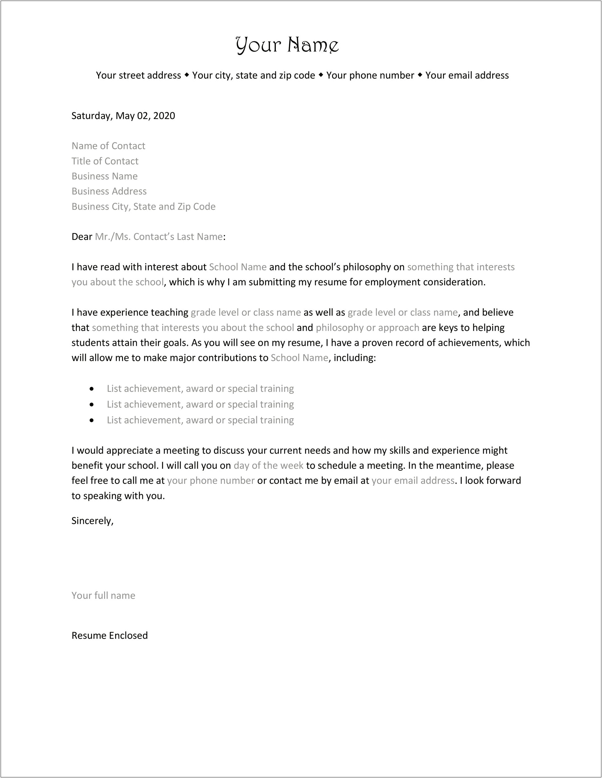 Expression Of Interest Letter Template Job