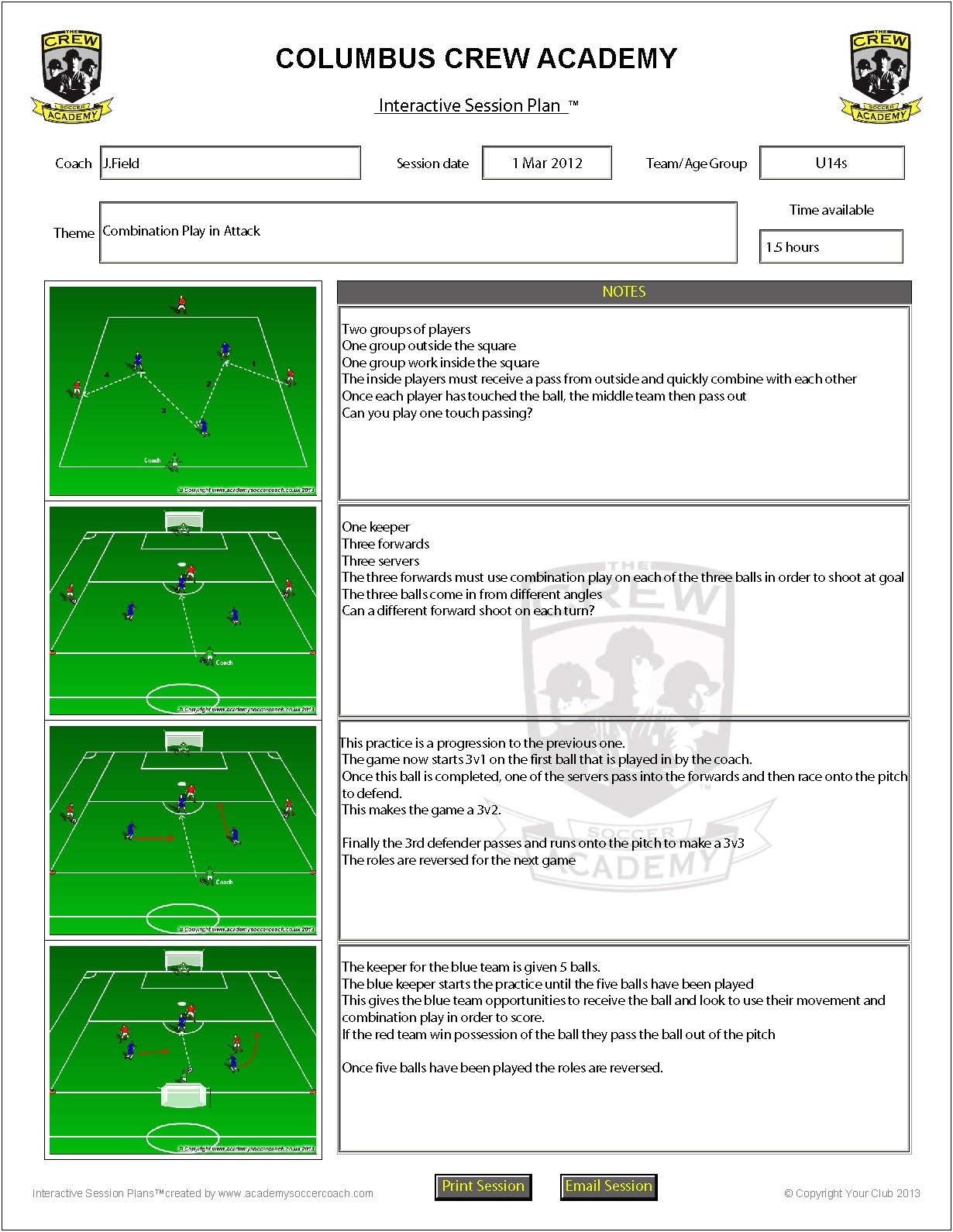 Fa Level 1 Session Plan Template