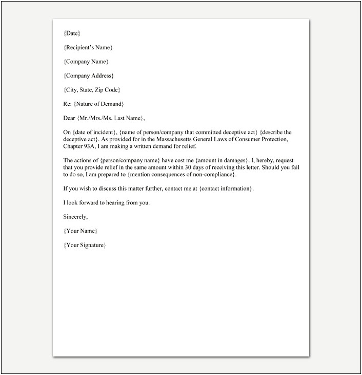 Failure To Respond To Demand Letter Template