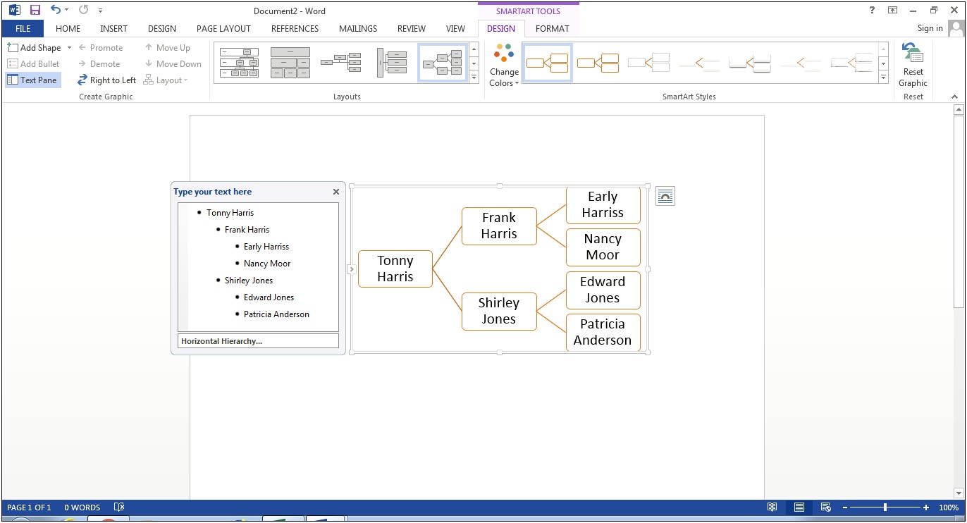 Family Tree Template For Word 2016