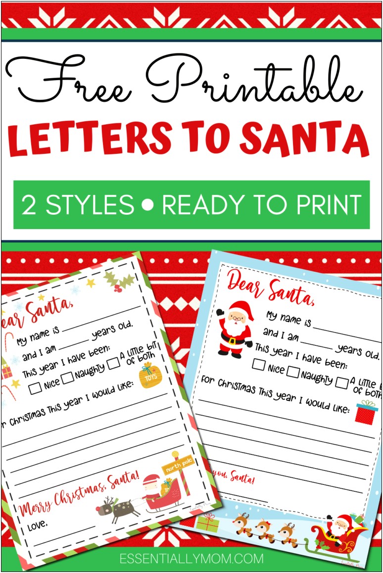 Father Christmas Letter Template To Print