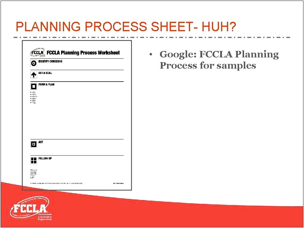 Fccla Planning Process Summary Page Template 2017