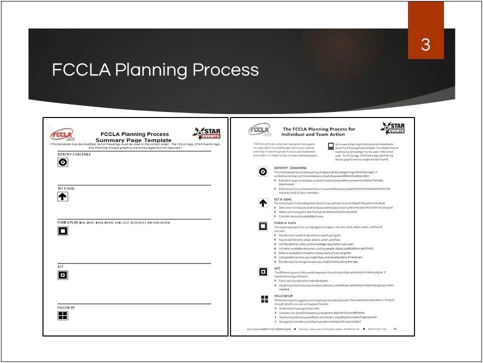 Fccla Planning Process Summary Page Template