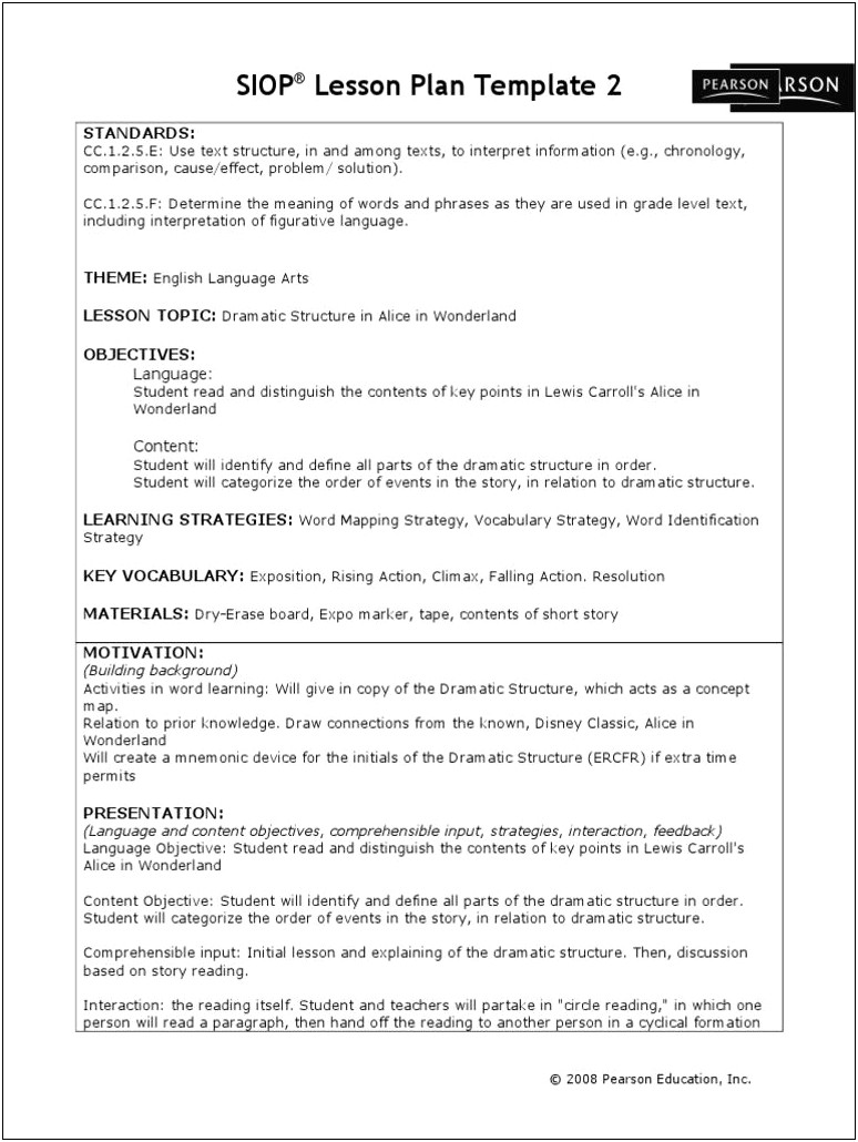 Fcps Md Siop Lesson Plan Template