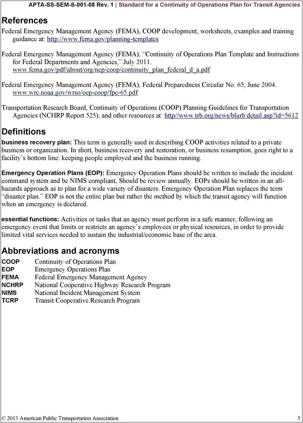 Fema Continuity Of Operations Plan Template Instructions