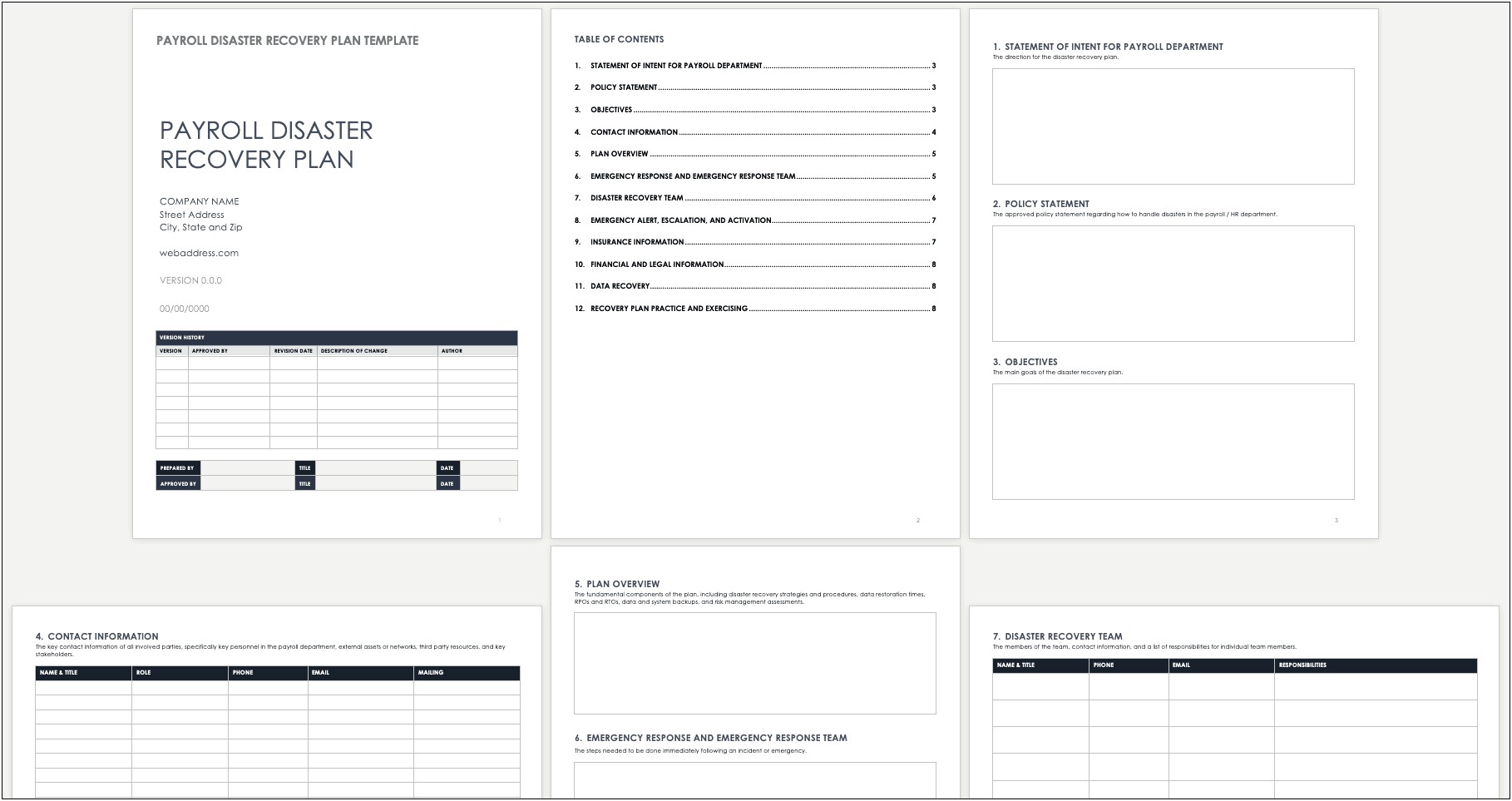 Fema Emergency Template Operation Plans For Businesses