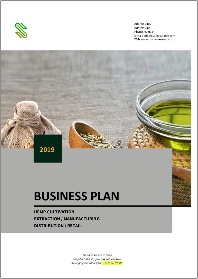 Fiancial Plan Template Canibis Distillate Startup