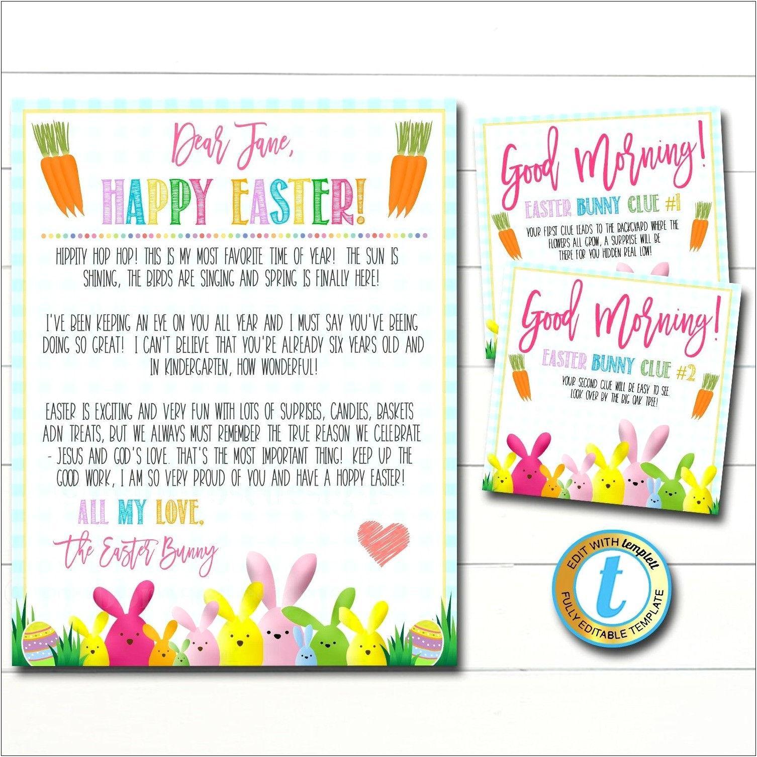 Fill In Letter From Easter Bunny Template