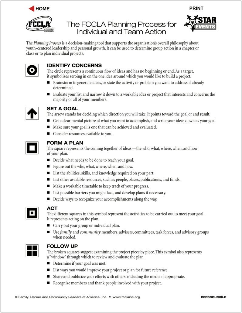 Fill Out Fccla Planning Process Usmmary Page Template