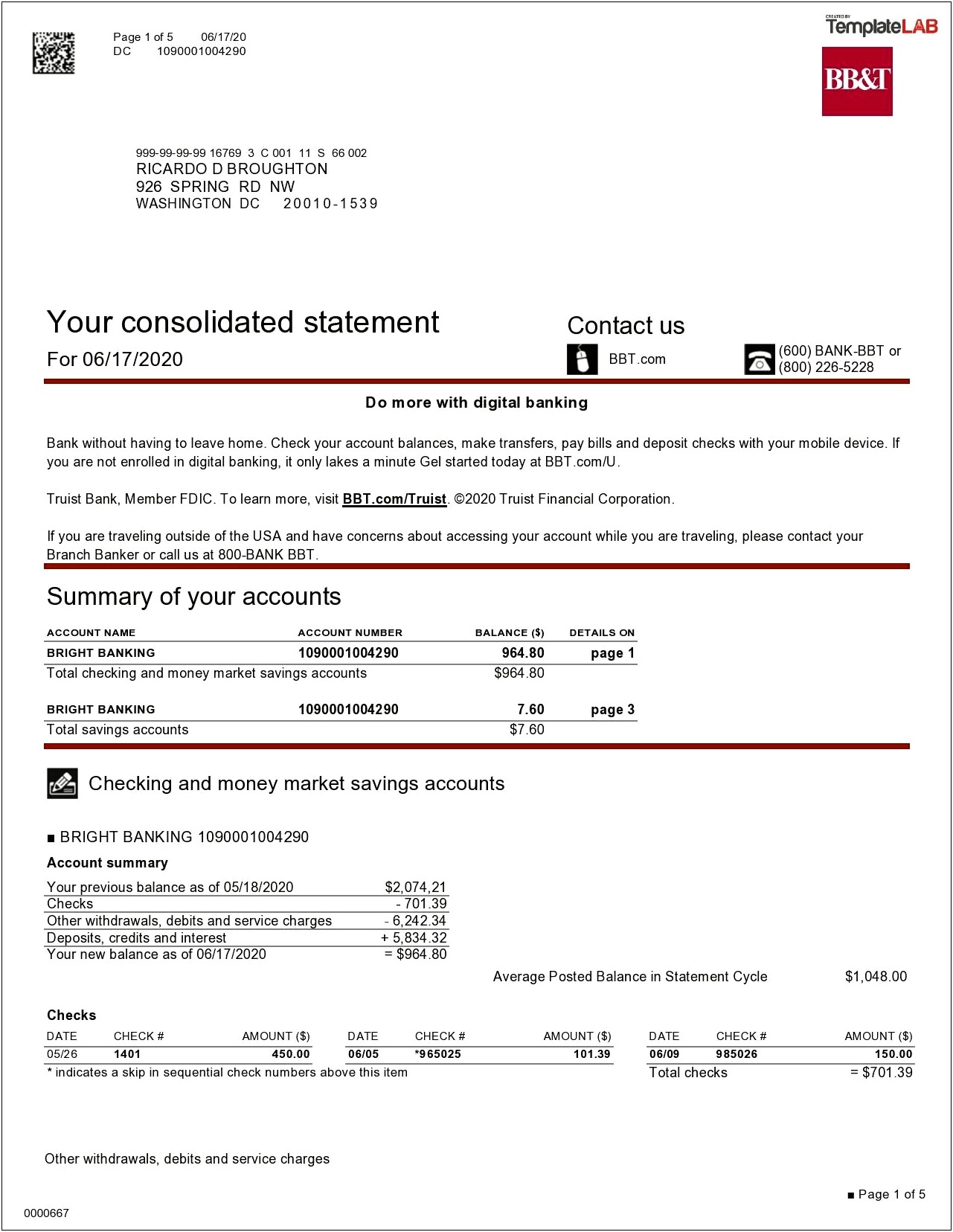 Fillable Close Bank Account Letter Template