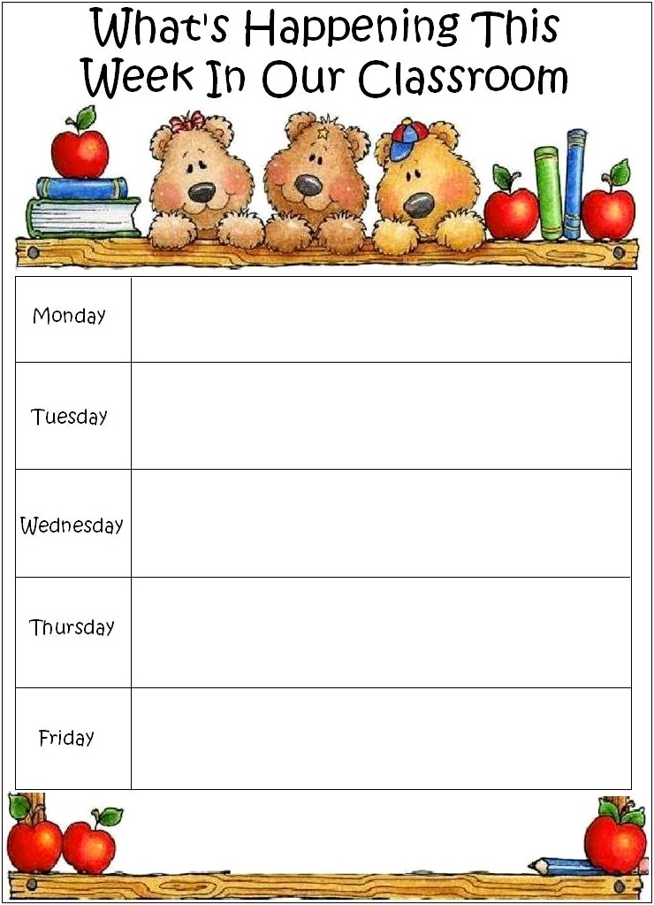 Fillable Menu Planning Template For Childcare