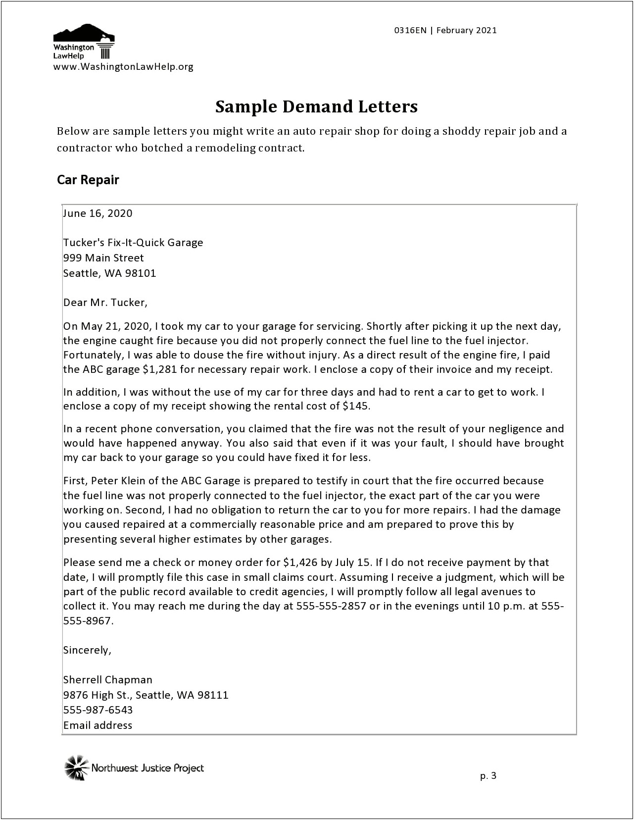 Final Demand Letter Before Legal Action Template