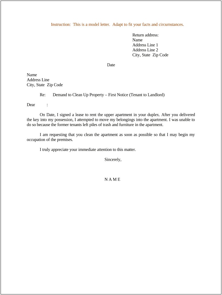 Final Notice Letter Property Clean Up Template
