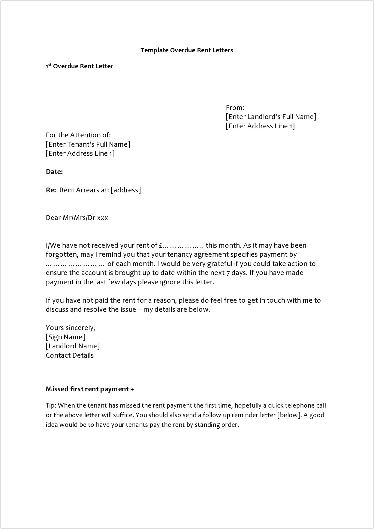 Final Reminder Letter For Outstanding Payment Template